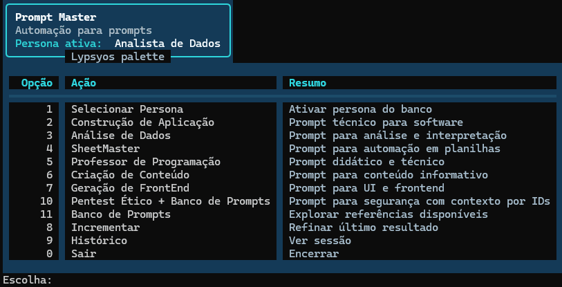 Preview do projeto PromptMaster